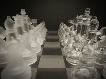 Close-up of chess pieces