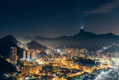 View of illuminated cityscape at night