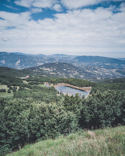 High angle view of landscape against sky