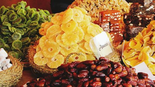 Dried fruit on table