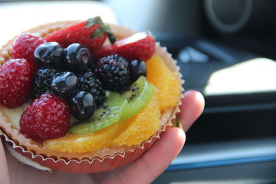 Close-up of fruit tart