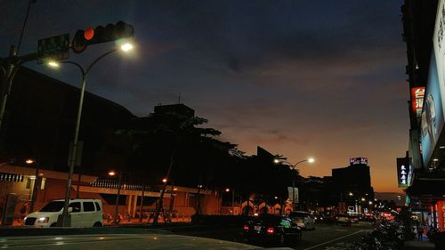 Illuminated street light at night