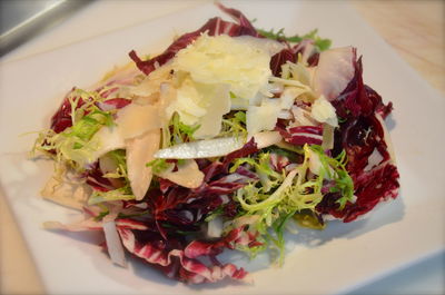 Close-up of vegetables in plate