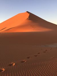 Sand dunes in a desert