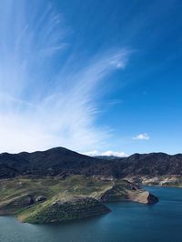 View of sea against blue sky