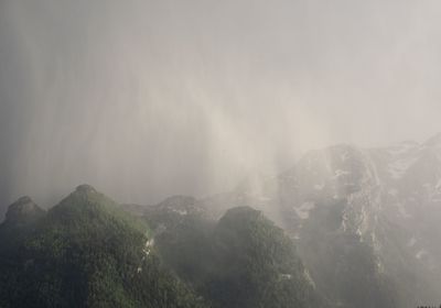 Panoramic view of mountains against sky