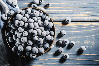 High angle view of fruits on table