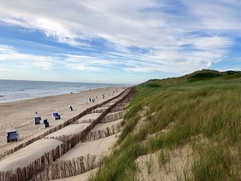 Scenic view of beach against sky