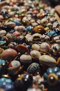 Full frame shot of eggs in market