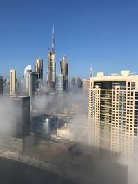 View of skyscrapers in city