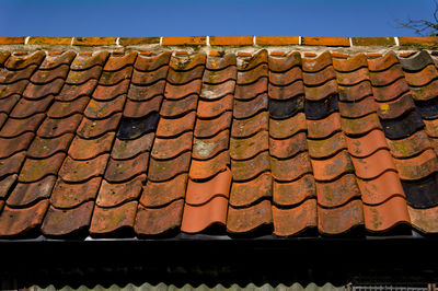 Low angle view of roof tiles