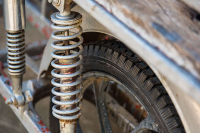 Close-up of bicycle wheel