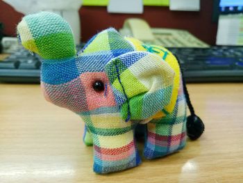 Close-up of stuffed toy on table