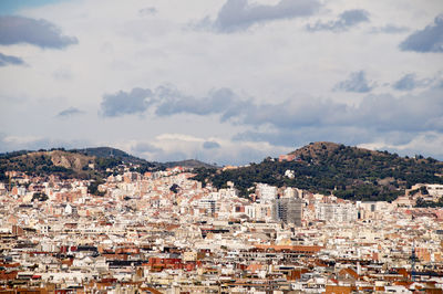 High angle view of townscape against sky