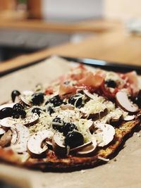 Close-up of pizza in plate