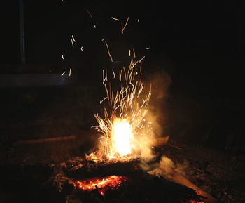 Firework display at night