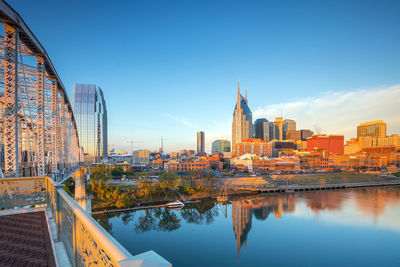 Reflection of buildings in city