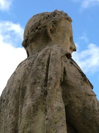 Low angle view of statue against sky