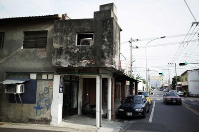 Cars parked on street