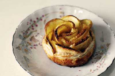 High angle view of cake in plate