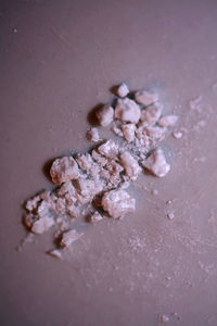 High angle view of snow on ground