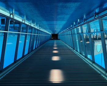 Empty passenger boarding bridge at airport