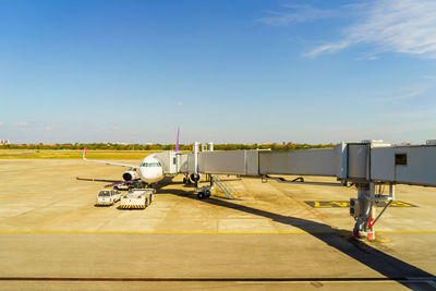 Airplane at airport runway