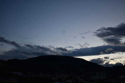 Silhouette mountains against sky during sunset