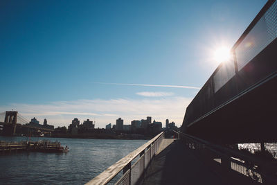 Panoramic view of bridge over river against sky