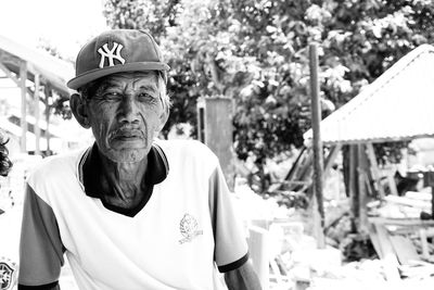 Portrait of senior man outdoors