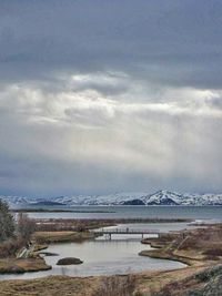 Scenic view of snow covered landscape