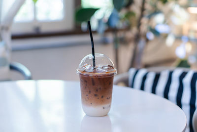 Close-up of coffee on table