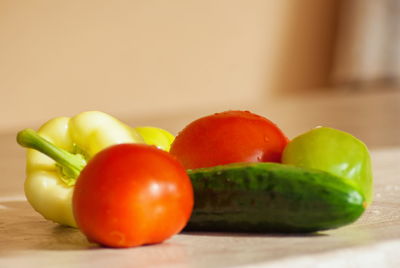 Close-up of tomatoes on table