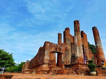 Low angle view of old ruins