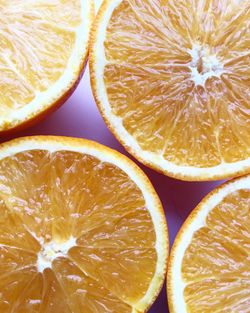 Full frame shot of halved orange slices