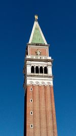 Low angle view of a building against blue sky