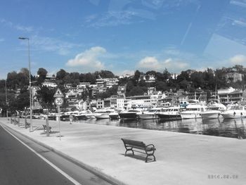 View of city against cloudy sky