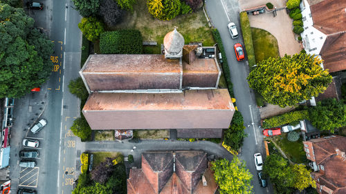 Church aerial birds eye view