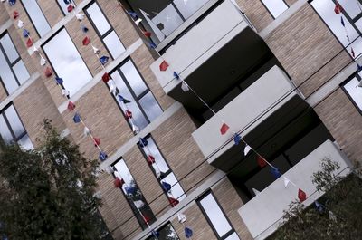 High angle view of new buildings against sky bienes raices