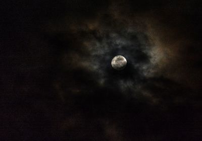 Low angle view of moon in sky