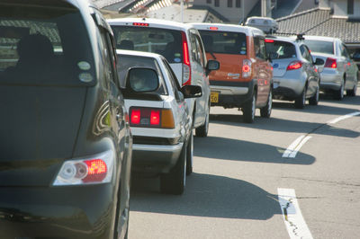 Cars moving on road