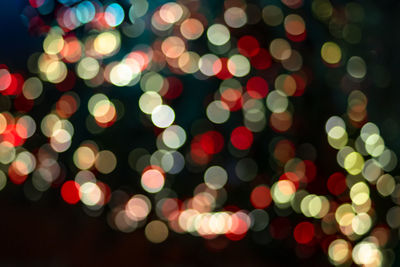 Defocused image of illuminated christmas lights