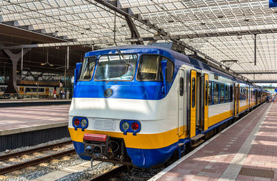 Train at railroad station platform