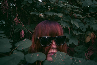 Portrait of woman wearing sunglasses