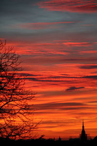 Colorful sunset during winter