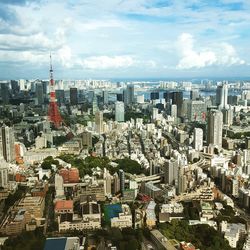 High angle view of city