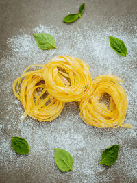 Close-up of raw pasta