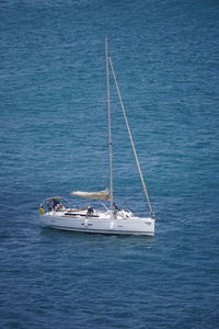 Sailboat sailing in sea