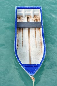 High angle view of boat on sea