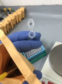 Close-up of person working on table